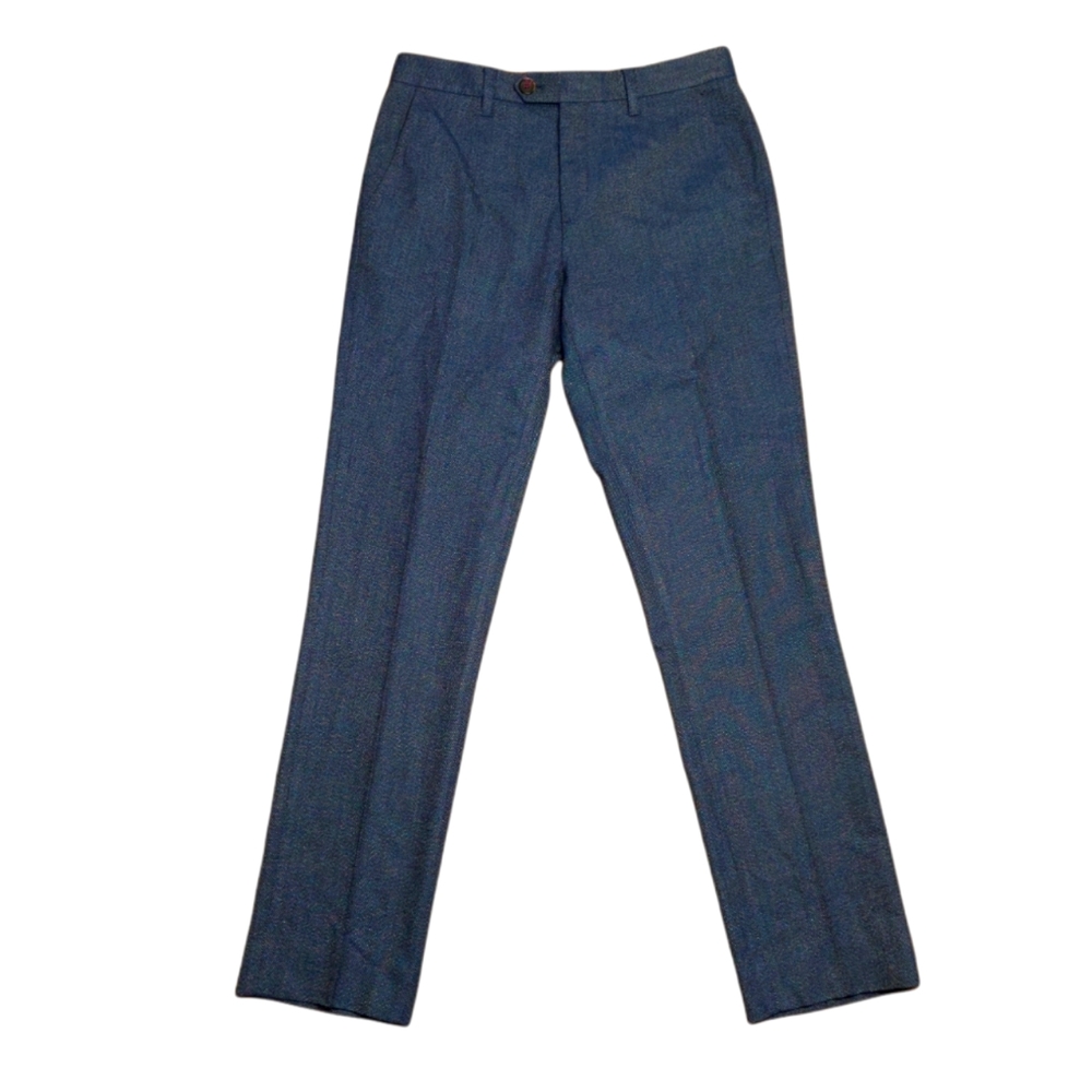 Ted Baker London Blue Tweed Slim Leg Trouser Pants 30" Waist